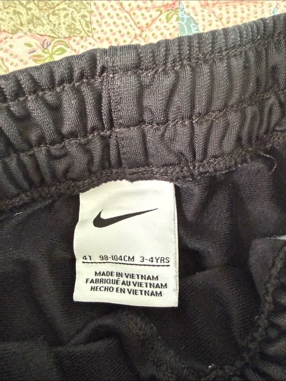 Nike Kids Black Athletic Sweatpants with White Swoosh 4T
